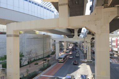 Roppongi, Tokyo, Japonya - Japonya 'da gündüz vakti Urban Expressway Manzarası