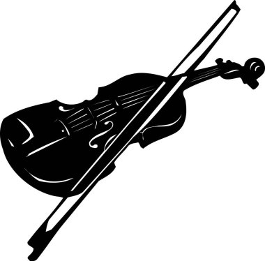  Siyah-beyaz keman eskizinin çizimi