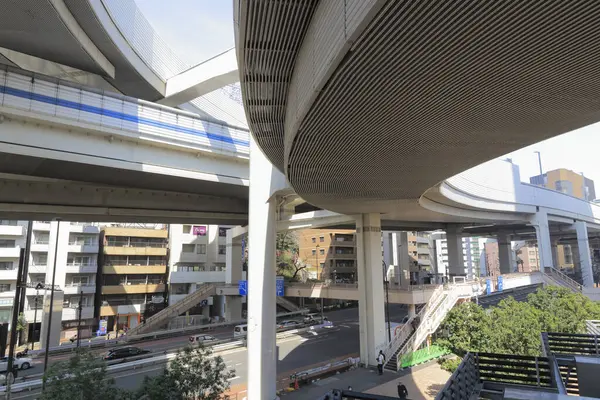 Roppongi, Tokyo, Japonya - Japonya 'da gündüz vakti Urban Expressway Manzarası