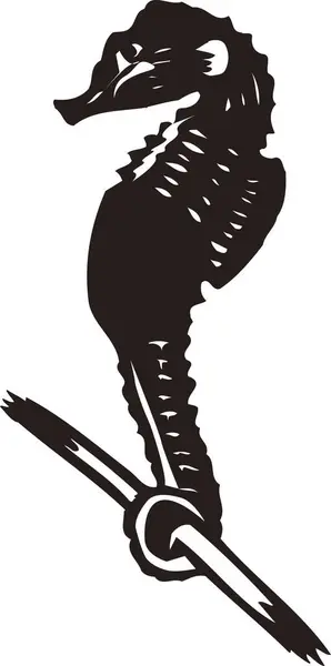 シーホースのロゴテンプレート 黒と白のイラスト — ストック写真