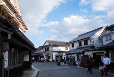 Eski Kurashiki Şehri 'nin güzel manzarası, Okayama Bölgesi, Japonya