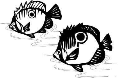 Çizgi film balığı çizimi 