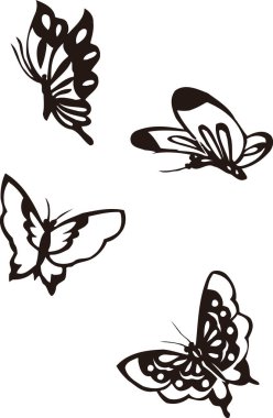 Çizgi film kelebeklerinin çizimi 