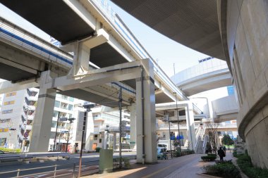 Roppongi, Tokyo, Japonya - Japonya 'da gündüz vakti Urban Expressway Manzarası