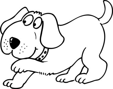 Köpek çizgi film illüstrasyon beyaz arka plan üzerinde