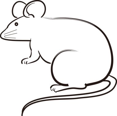 Çizgi film faresinin basit çizimi