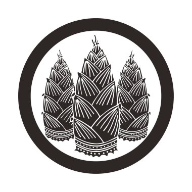 Geleneksel Japon aile arması illüstrasyonu            