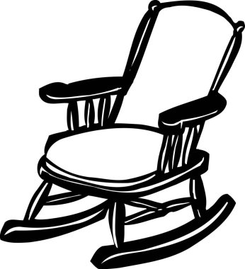 Beyaz arkaplanda izole edilmiş bir sandalyenin çizimi