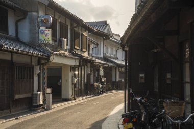 Eski Kurashiki Şehri 'nin güzel manzarası, Okayama Bölgesi, Japonya
