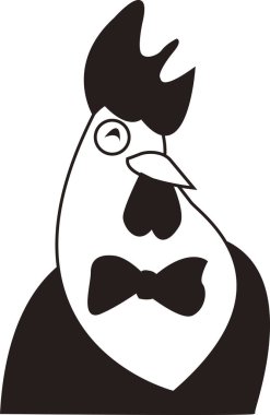 Şirin bir çizgi film horozunun vektör çizimi