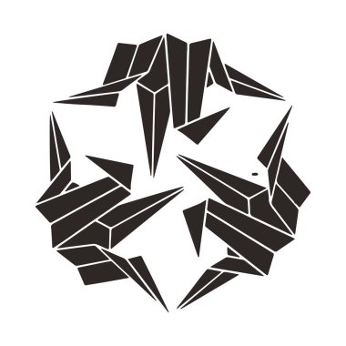 Geleneksel Japon aile arması illüstrasyonu            