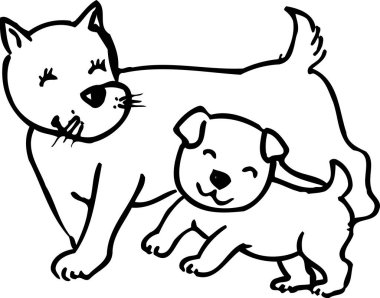 köpek ve köpek çizgi film tasarımı