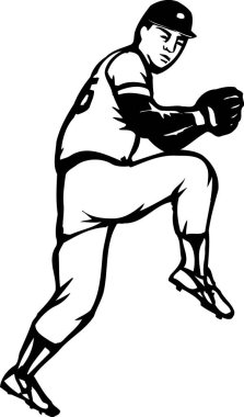 Beyzbol oyuncusu atlet çizimi 