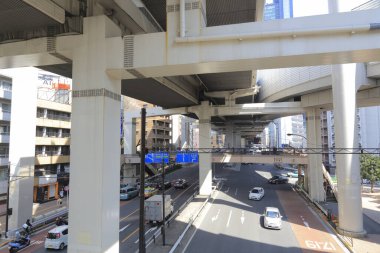 Roppongi, Tokyo, Japonya - Japonya 'da gündüz vakti Urban Expressway Manzarası