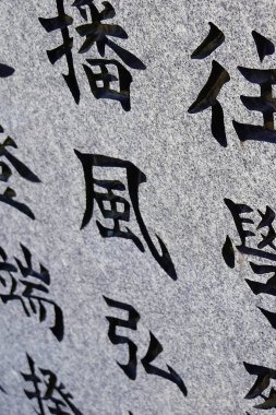 Çince yazı sembolleri, yakın görüş, hiyeroglifler konsepti.