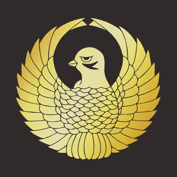Złoty Ptak Czarnym Tle — Zdjęcie stockowe