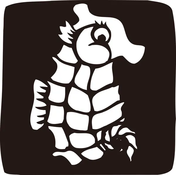 Шаблон Логотипа Seahorse Черно Белая Иллюстрация — стоковое фото