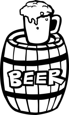 Bira fıçısının siyah silüeti