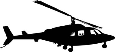 Siyah helikopter simgesi, beyaz arkaplan üzerinde illüstrasyon