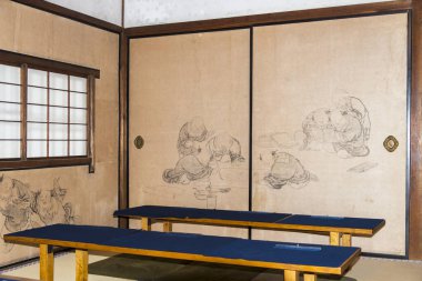 Kyoto Japonya 'daki güzel mimari detaylarının görüntüsü 