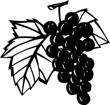 Üzüm simgesinin siyah silüeti