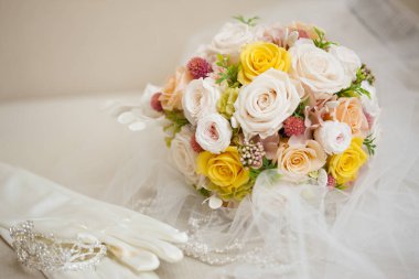 Güzel düğün buket arka plan üzerinde