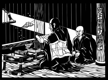 Japon tarzı bir grup insanın robot resmi.