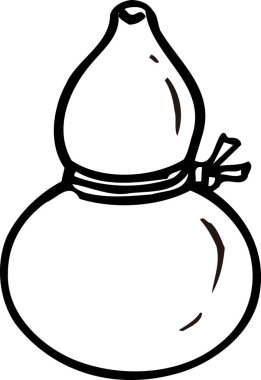 Kabak, beyaz arkaplanda izole edilmiş basit siyah beyaz illüstrasyon