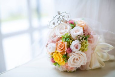 Güzel düğün buket arka plan üzerinde