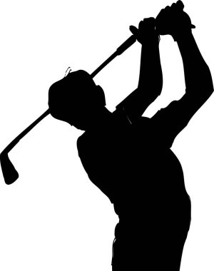 Beyaz arkaplanda golfçünün silüeti