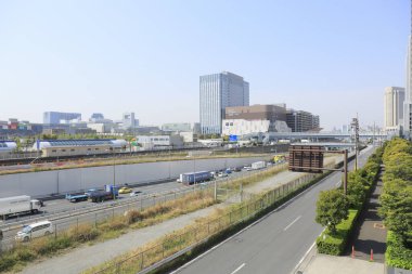 Modern şehir manzarası, kentsel ufuk çizgisi arkaplan görüntüsü 