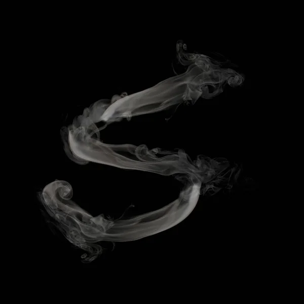 Kouř Černém Abstraktním Pozadí Písmeno — Stock fotografie