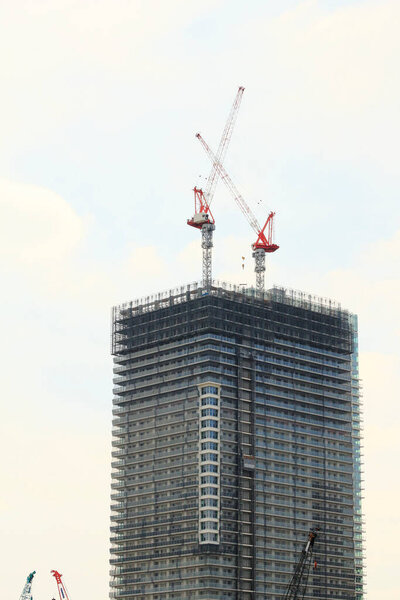 the construction of the building in the city 