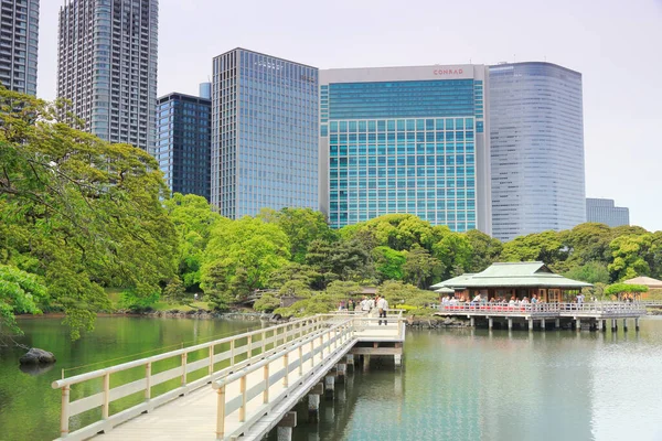 Tokyo, Japonya 'daki Hama-rikyu bahçeleri.