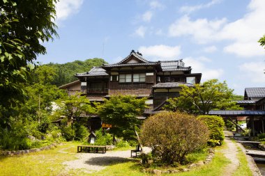 Tapınağın manzarası, Japonya 'nın güzel mimarisi.