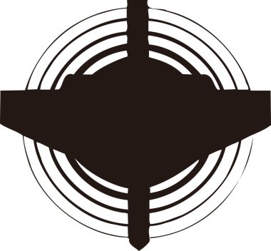 Uçak simgesi, beyaz arkaplanda izole edilmiş basit siyah beyaz çizim