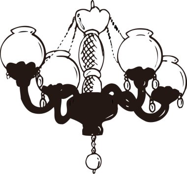 siluet avize simgesi, beyaz arkaplan üzerinde illüstrasyon