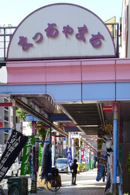 Tokyo, Japonya 'da caddelerde binaların önünden geçen bir kalabalık..