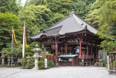 Eski bir Japon tapınağının çarpıcı fotoğrafı.