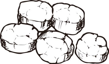 balık ana hatları çizimi, yiyecek konsepti