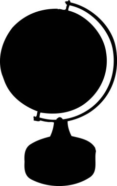 siluet dünya simgesi, beyaz arkaplan üzerindeki illüstrasyon