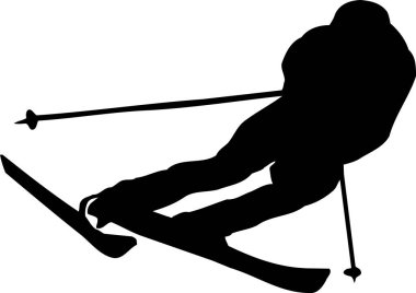 Siluet kayak simgesi, beyaz arkaplan üzerinde illüstrasyon