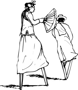 beyaz arkaplanda izole edilmiş basit siyah beyaz çizimler.