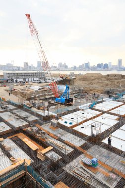 Tokyo, Japonya - 31 Aralık 2016: Tokyo, Japonya 'da Tokyo inşaatı. Tokyo 'da inşaat alanı