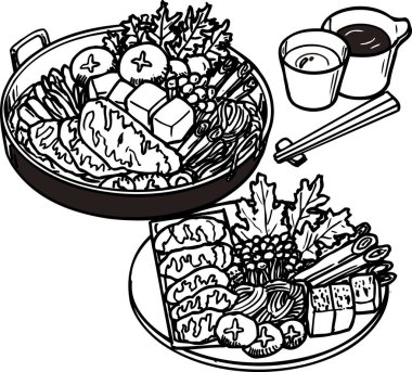 Sukiyaki tasviri, gıda konsepti