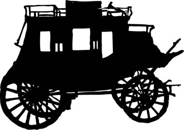 Siluet eski taşıma simgesi, beyaz arkaplan üzerinde illüstrasyon