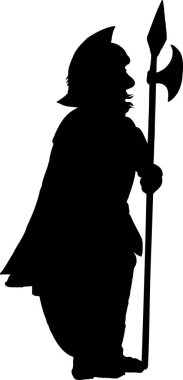 Siluet şövalye simgesi, beyaz arkaplan üzerinde illüstrasyon