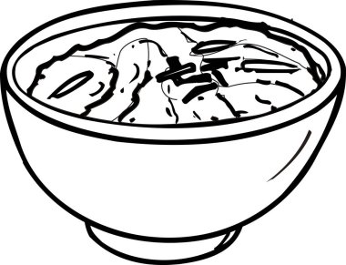 Çorba kasesinin çizim ikonu 