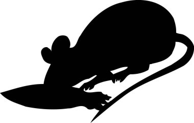siluet fare simgesi, beyaz arkaplan üzerinde illüstrasyon