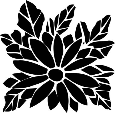 Çiçeksel elementlerle siyah beyaz Japon stili çizimler